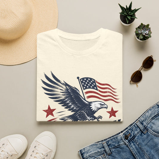 Eagle & American Flag T-Shirt — Two Fiddy Patriotic Tee (1776–2026)