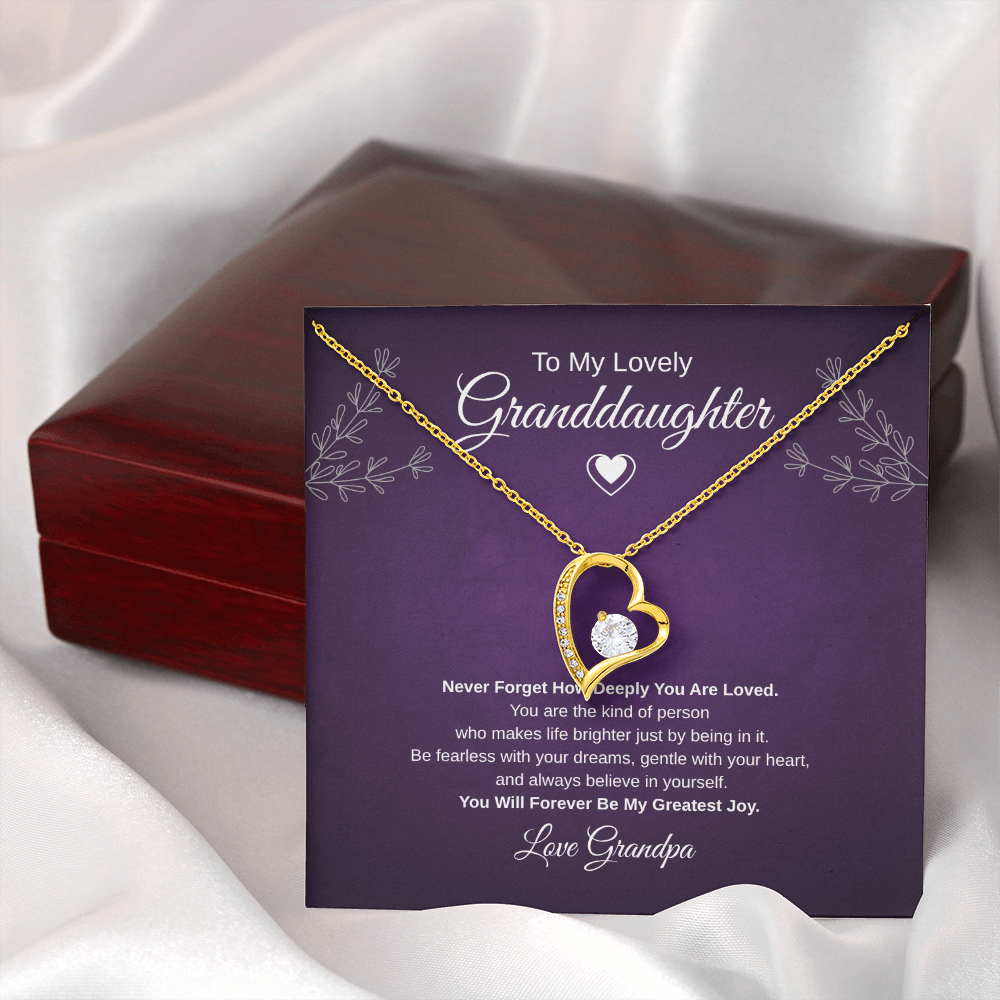 Gift To My Lovely Granddaughter From Grandpa “You Will Forever Be My Greatest Joy” Forever Love Necklace