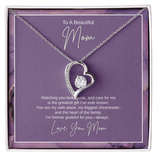 Gift For Mom "The Heart of The Family" Forever Love Necklace