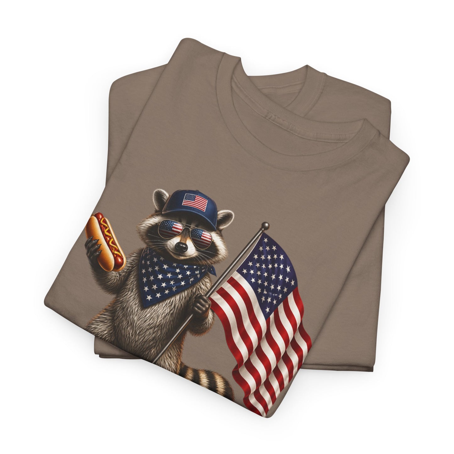 USA Raccoon Flag T-Shirt — "Two Fiddy" Patriotic 1776 Tee