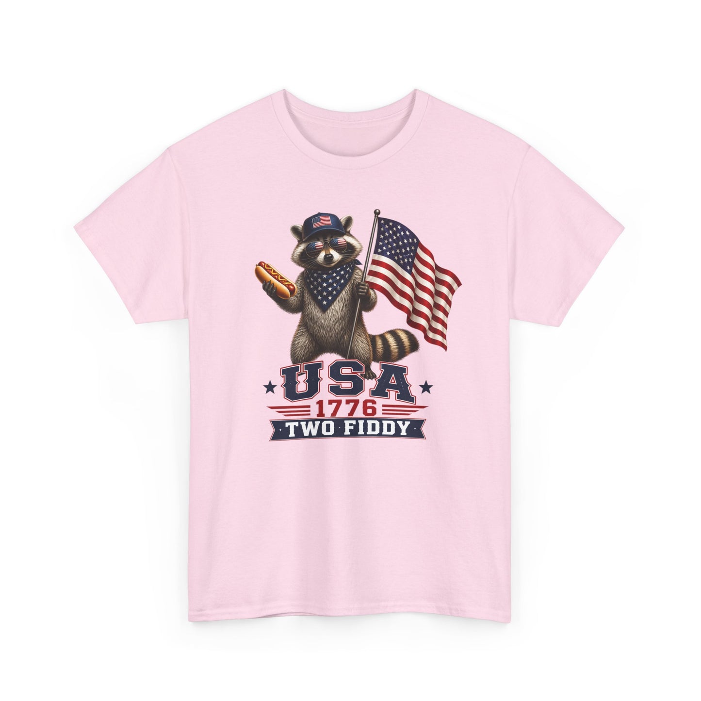 USA Raccoon Flag T-Shirt — "Two Fiddy" Patriotic 1776 Tee