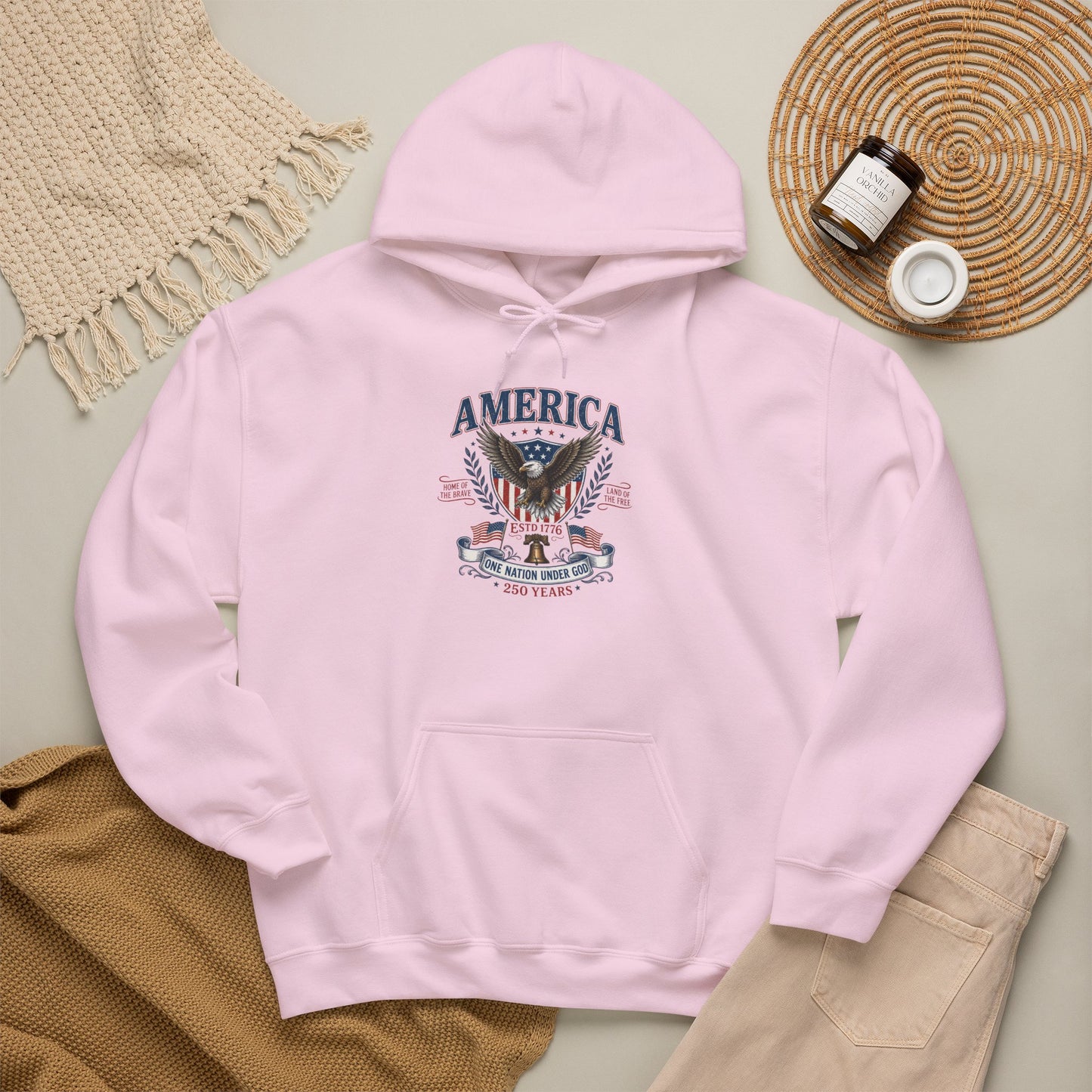 America Eagle Hoodie - Patriotic USA Flag Graphic Pullover