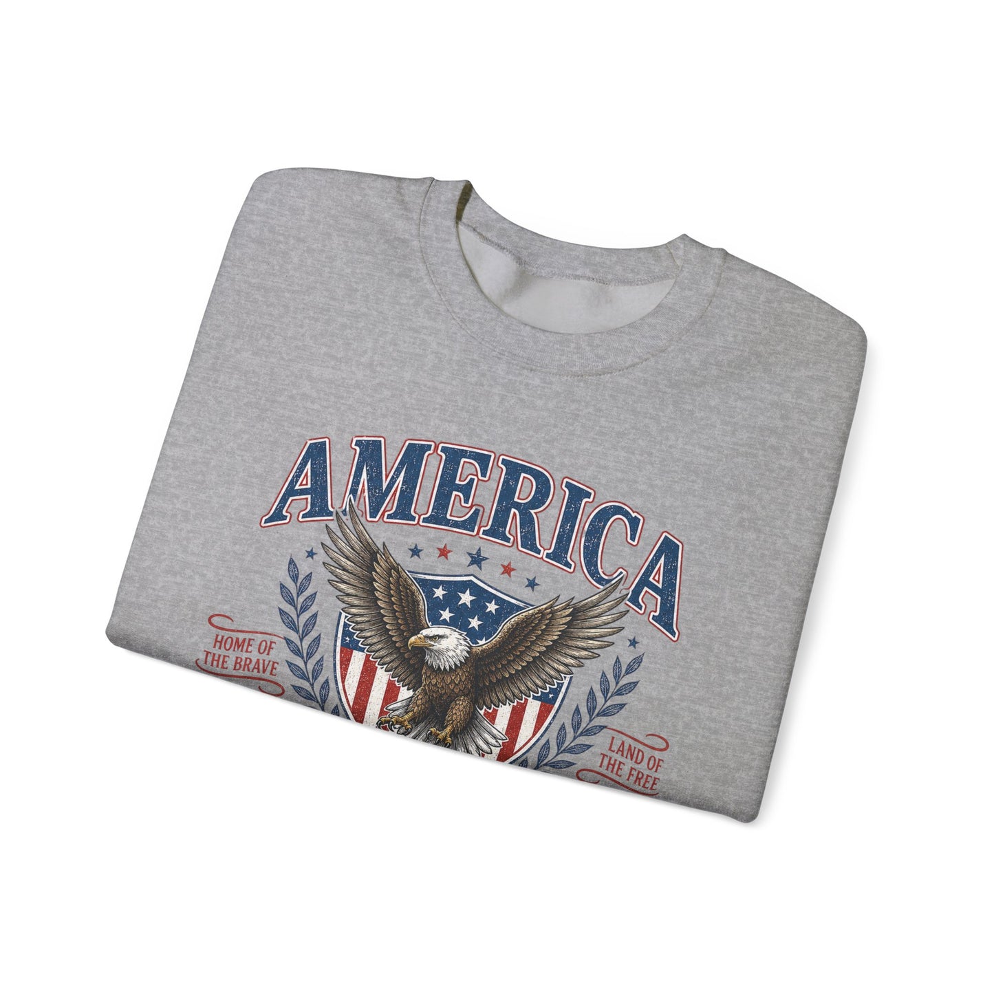 America Eagle Crewneck Sweatshirt – One Nation Under God 250 Years