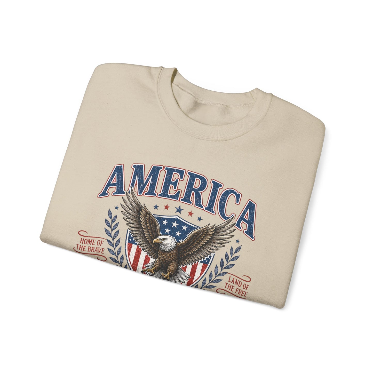 America Eagle Crewneck Sweatshirt – One Nation Under God 250 Years