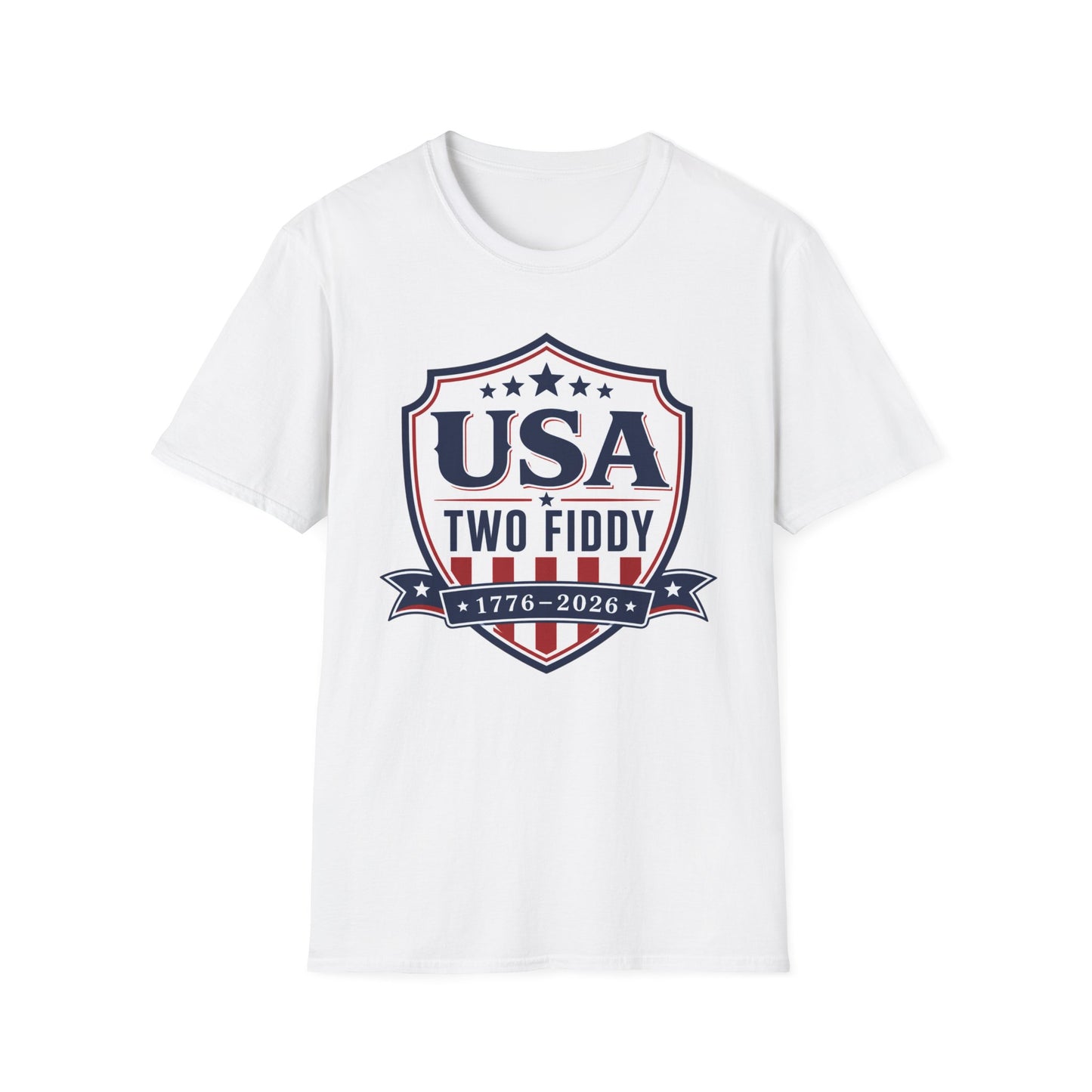 USA Two Fiddy T-Shirt — 1776–2026 Patriotic Shield Tee