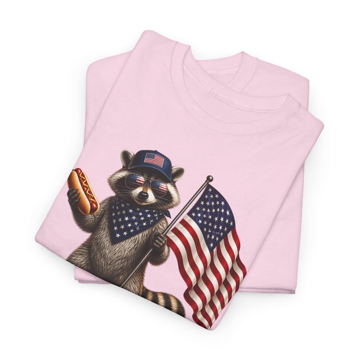 USA Raccoon Flag T-Shirt — "Two Fiddy" Patriotic 1776 Tee