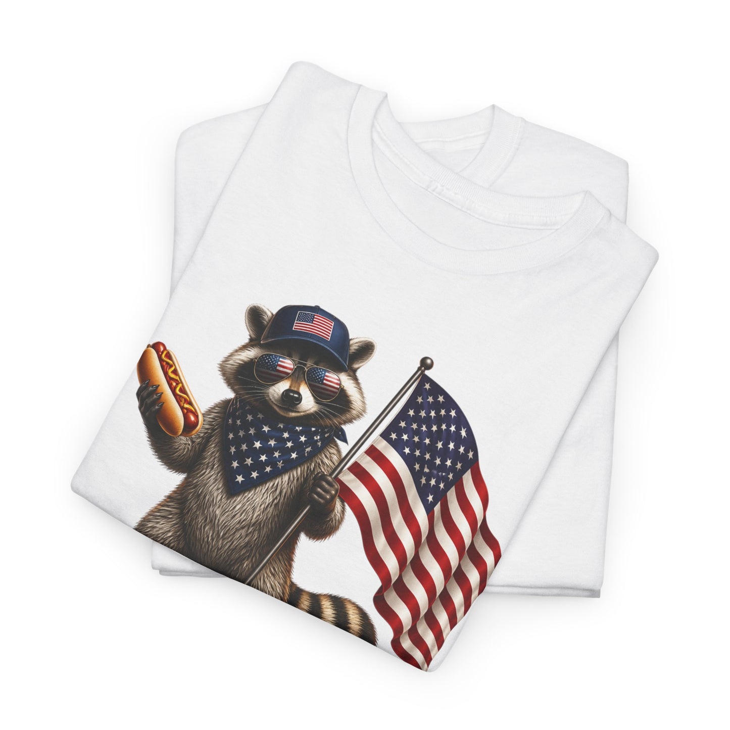 USA Raccoon Flag T-Shirt — "Two Fiddy" Patriotic 1776 Tee