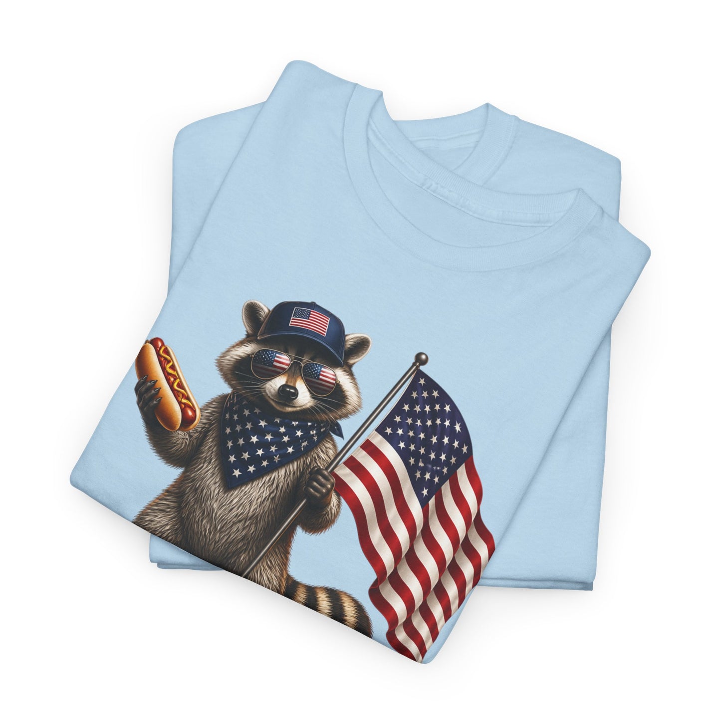 USA Raccoon Flag T-Shirt — "Two Fiddy" Patriotic 1776 Tee