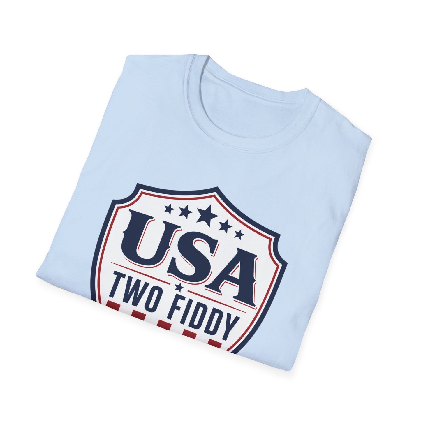 USA Two Fiddy T-Shirt — 1776–2026 Patriotic Shield Tee