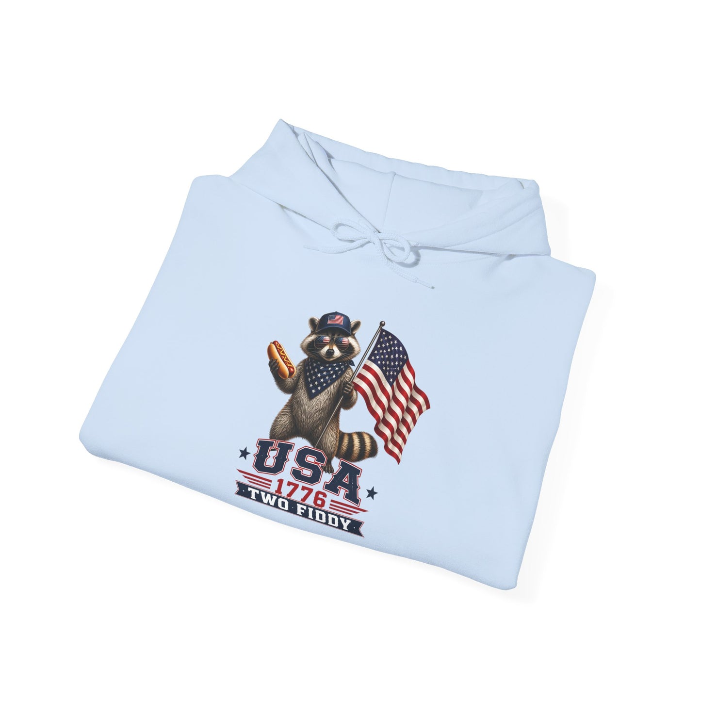 Patriotic Raccoon USA 1776 Hoodie - American Flag Independence Day Sweatshirt