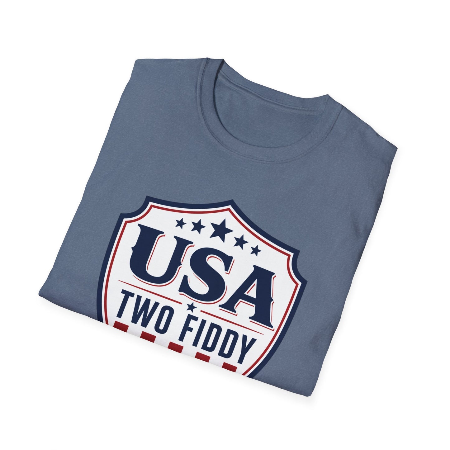 USA Two Fiddy T-Shirt — 1776–2026 Patriotic Shield Tee