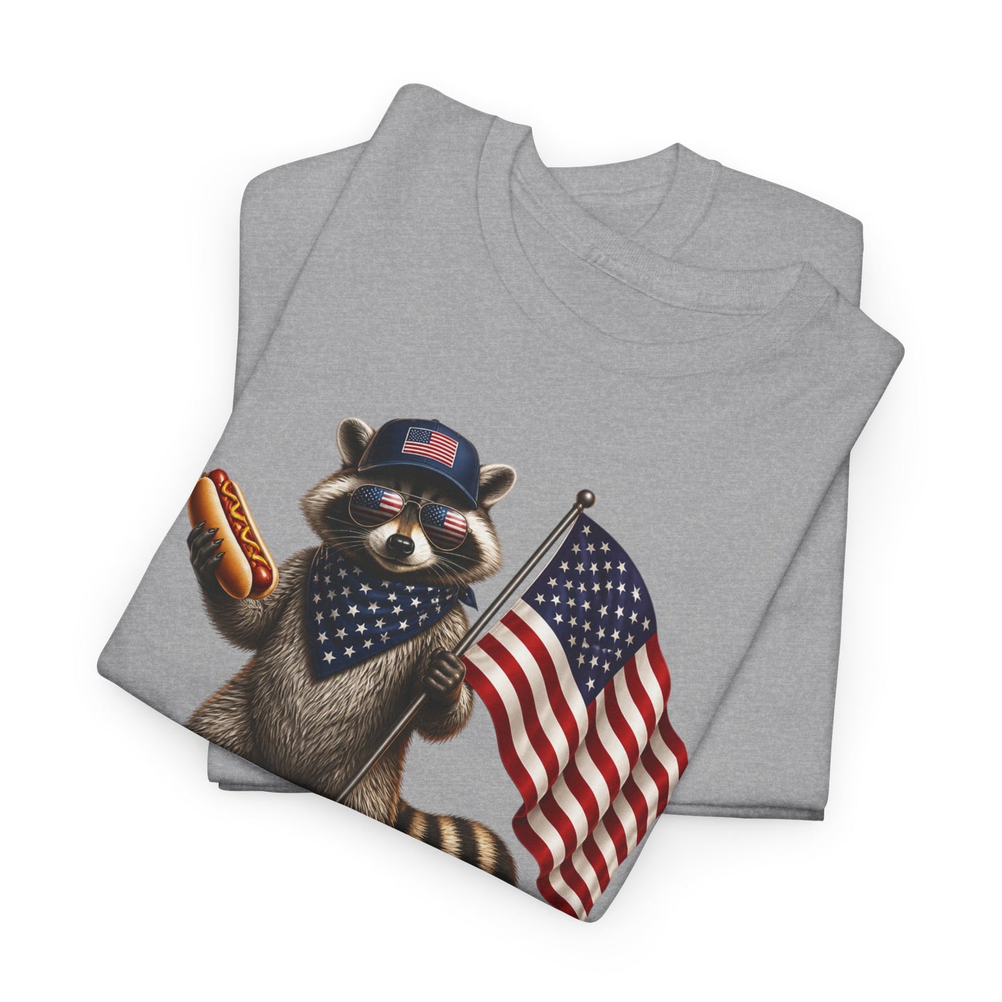 USA Raccoon Flag T-Shirt — "Two Fiddy" Patriotic 1776 Tee