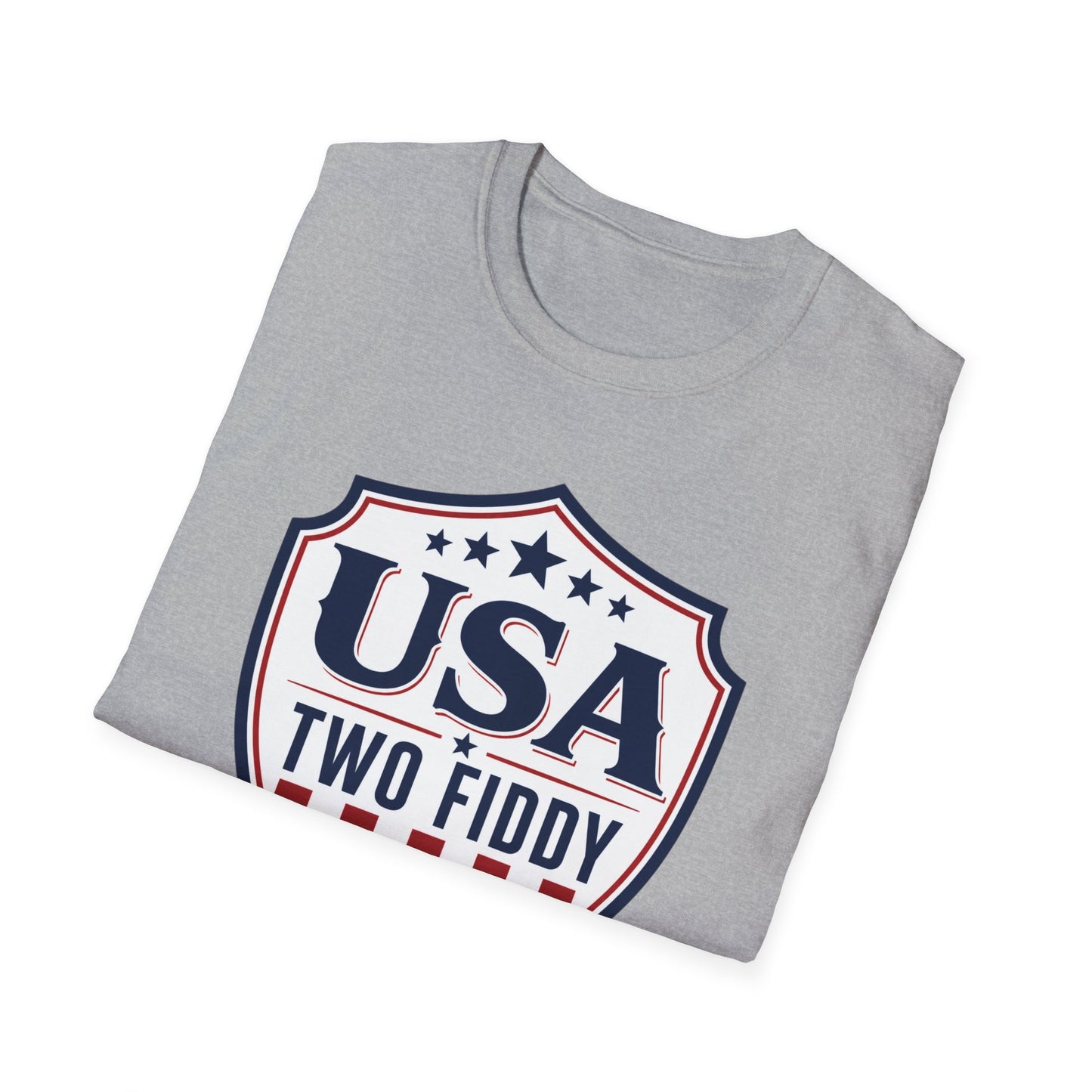 USA Two Fiddy T-Shirt — 1776–2026 Patriotic Shield Tee