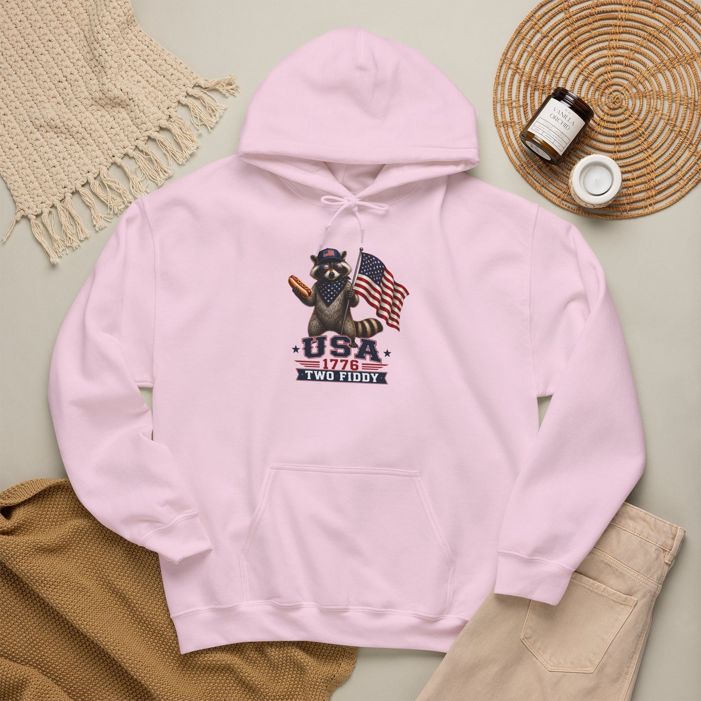 Patriotic Raccoon USA 1776 Hoodie - American Flag Independence Day Sweatshirt