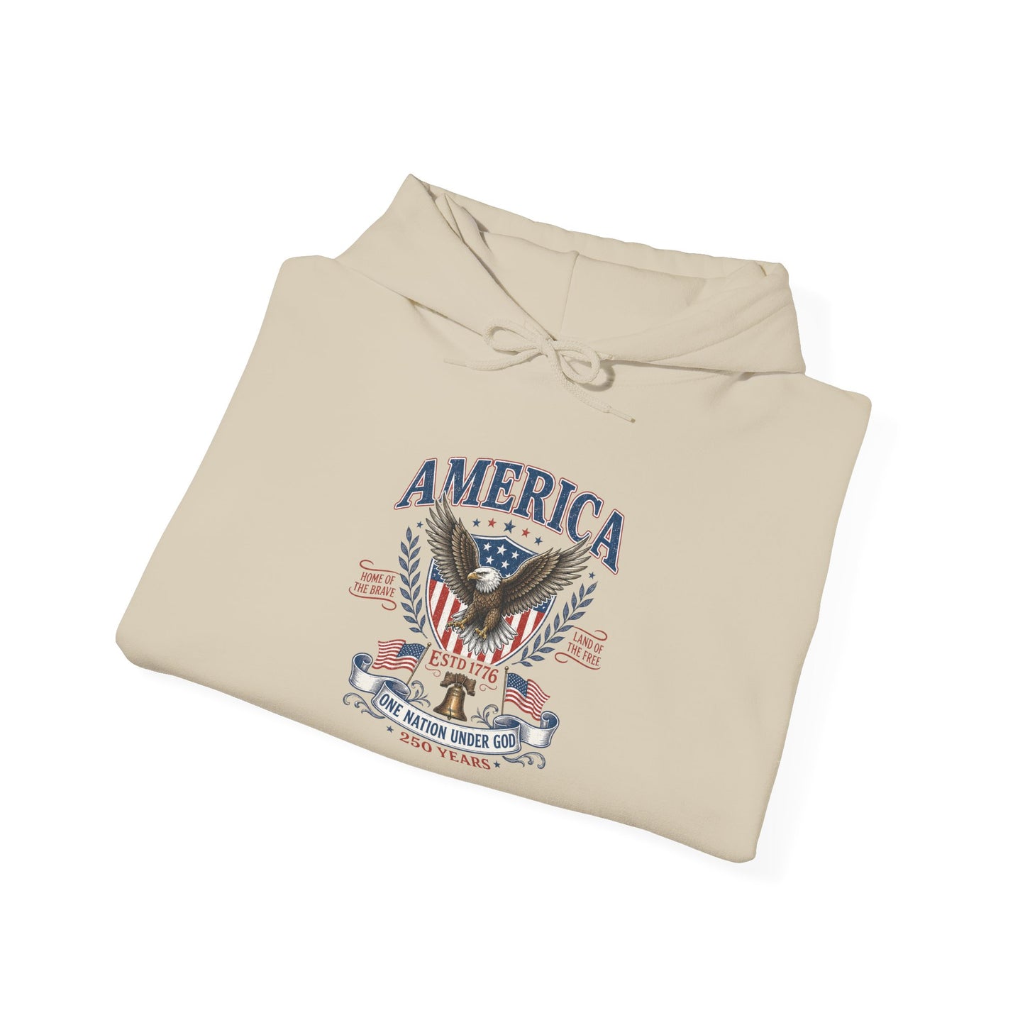 America Eagle Hoodie - Patriotic USA Flag Graphic Pullover