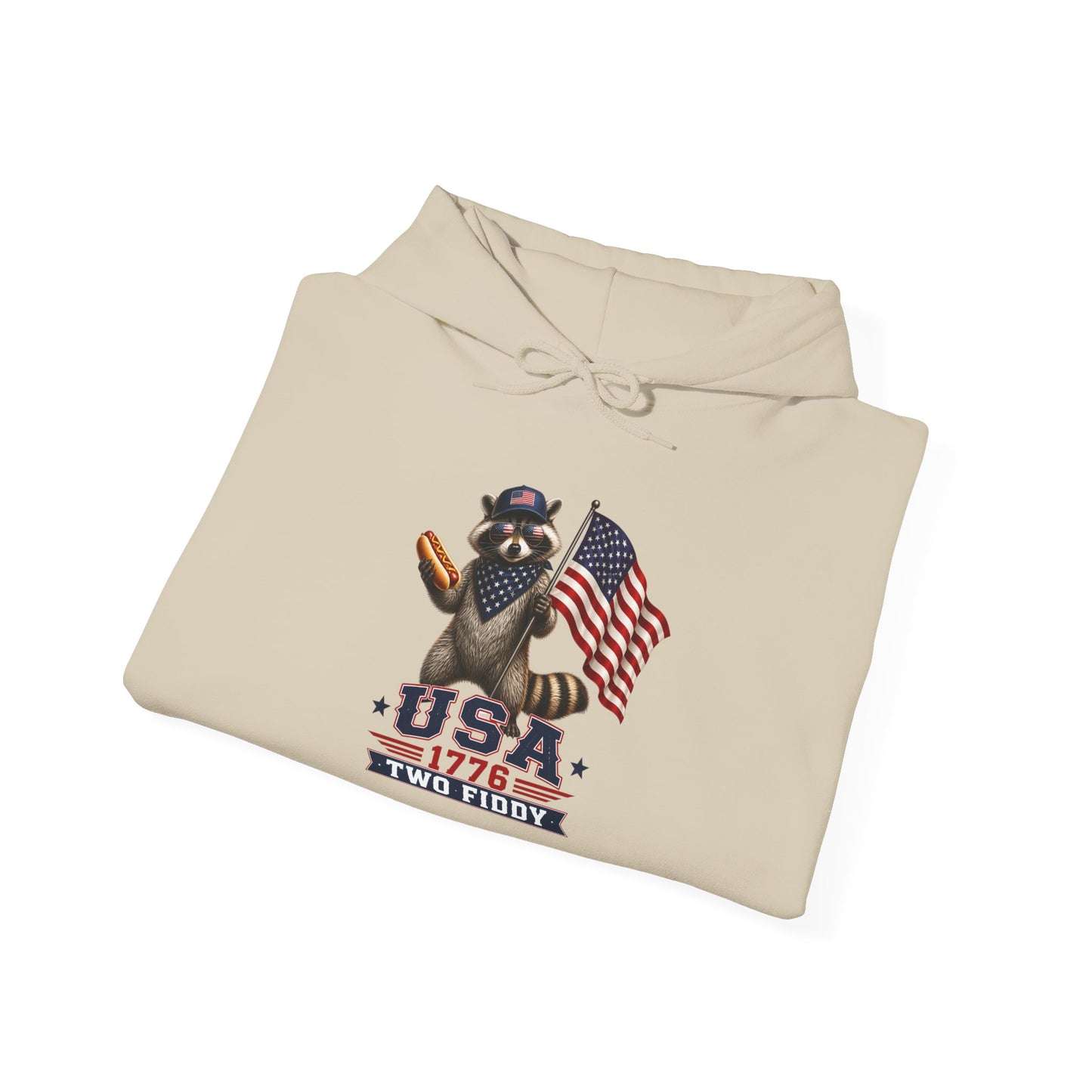 Patriotic Raccoon USA 1776 Hoodie - American Flag Independence Day Sweatshirt