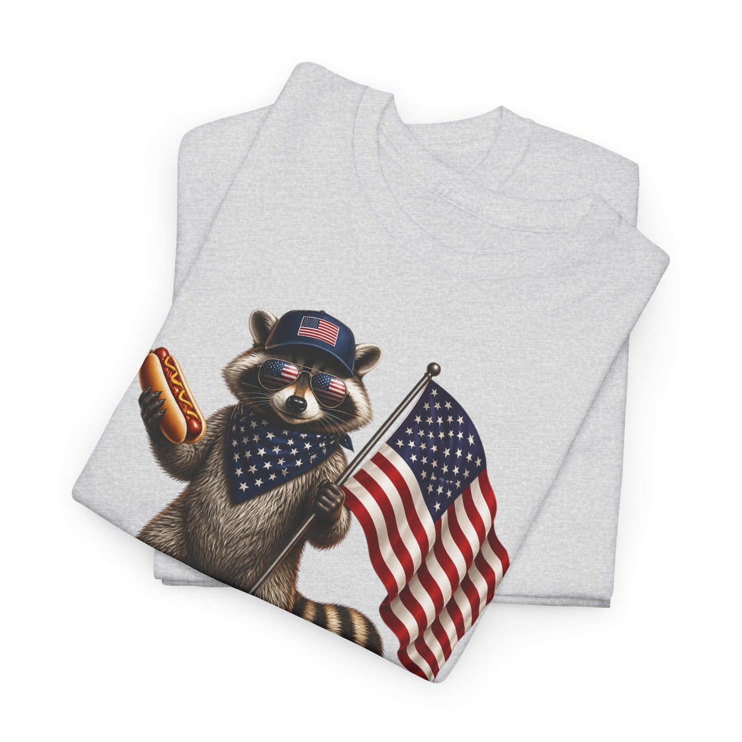 USA Raccoon Flag T-Shirt — "Two Fiddy" Patriotic 1776 Tee