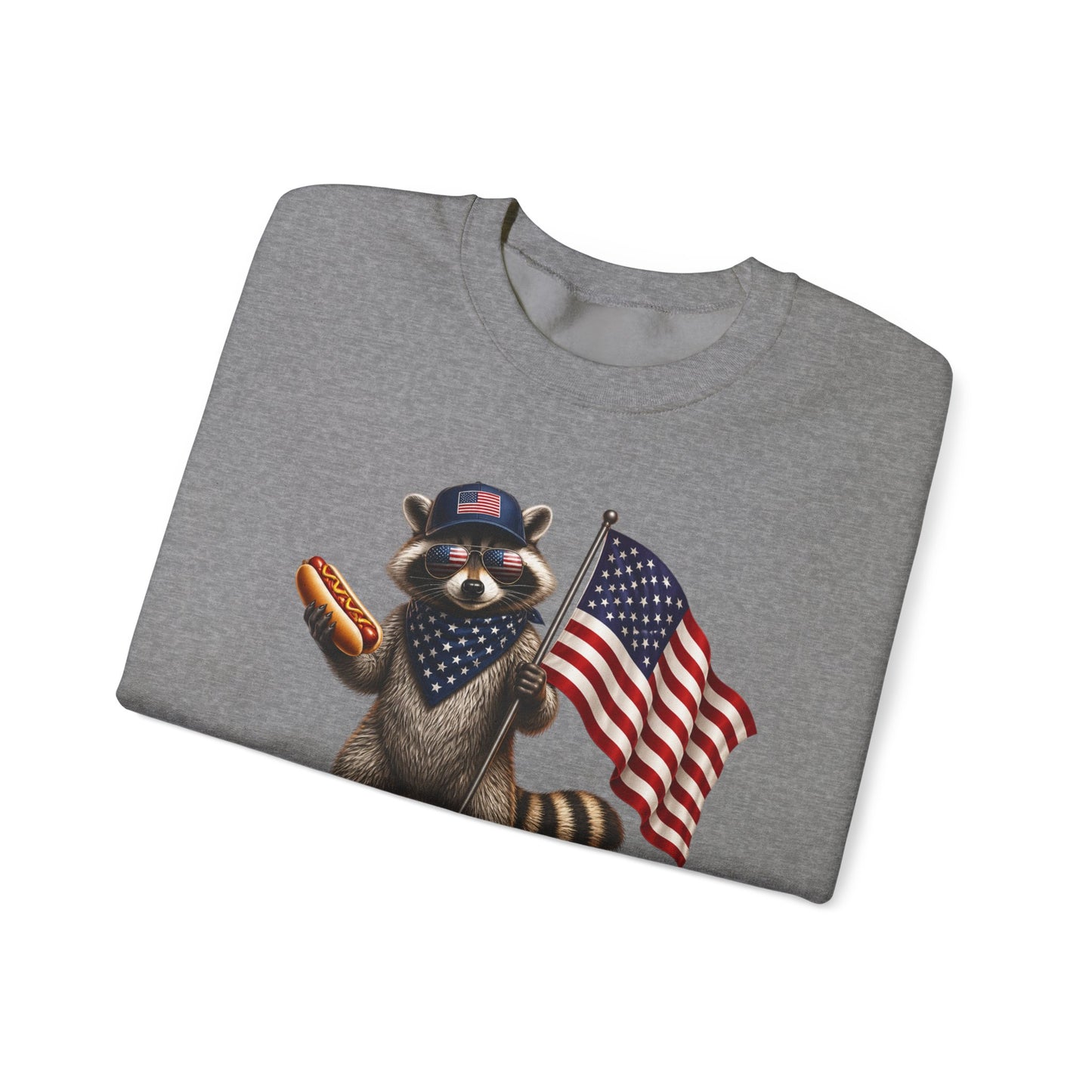 Patriotic Raccoon USA 1776 Two Fiddy Crewneck Sweatshirt