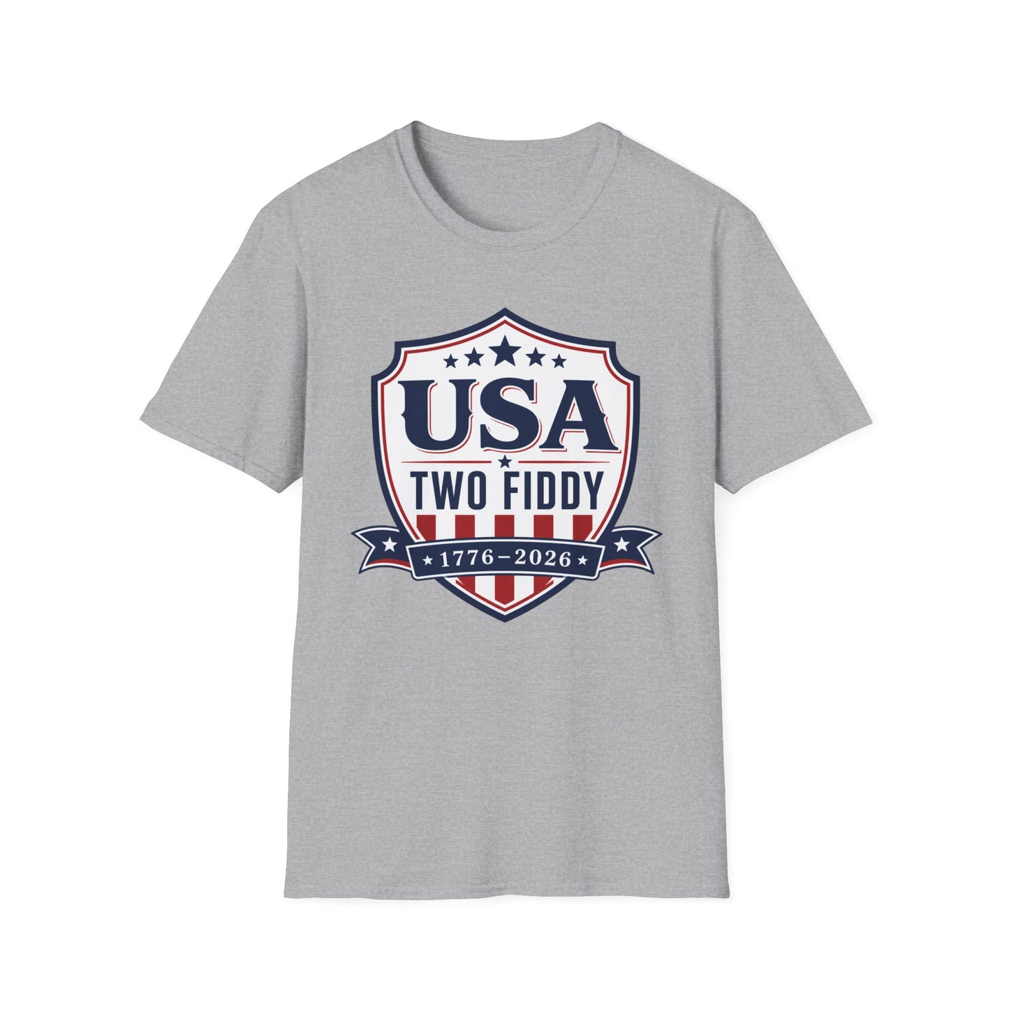 USA Two Fiddy T-Shirt — 1776–2026 Patriotic Shield Tee