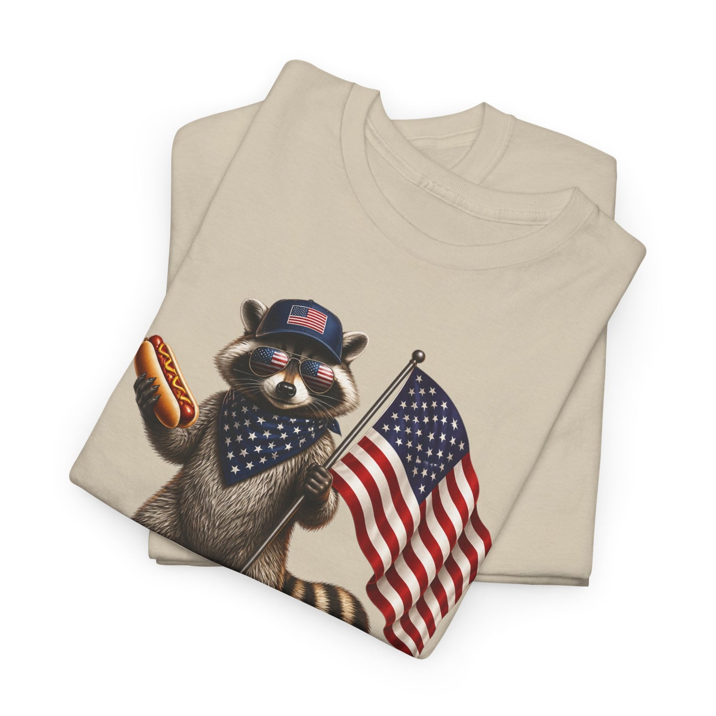 USA Raccoon Flag T-Shirt — "Two Fiddy" Patriotic 1776 Tee