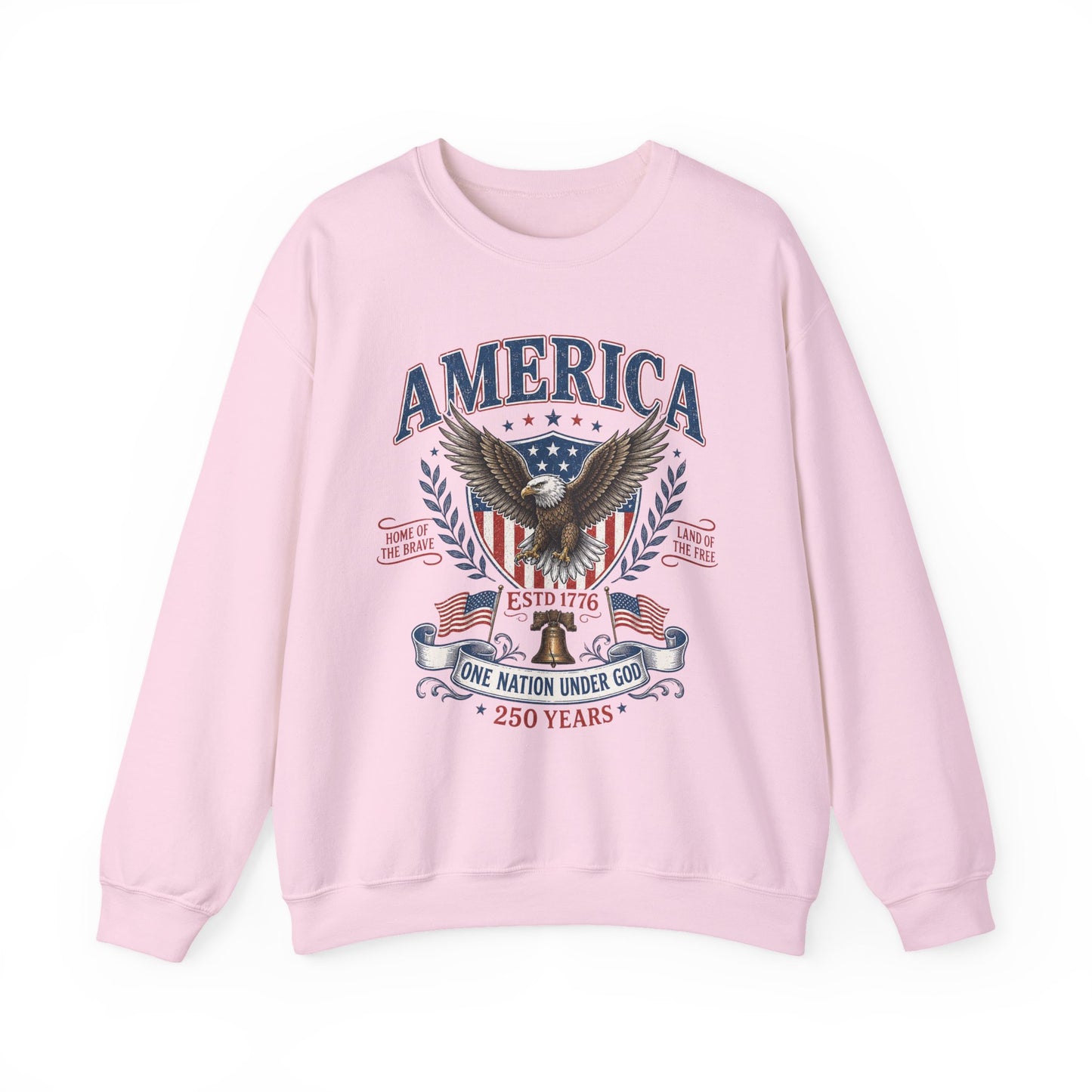America Eagle Crewneck Sweatshirt – One Nation Under God 250 Years
