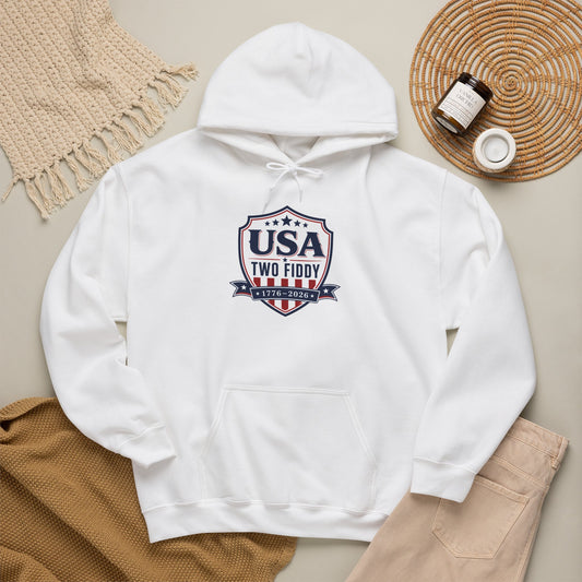 Hoodie - USA Two Fiddy Retro Shield Hoodie