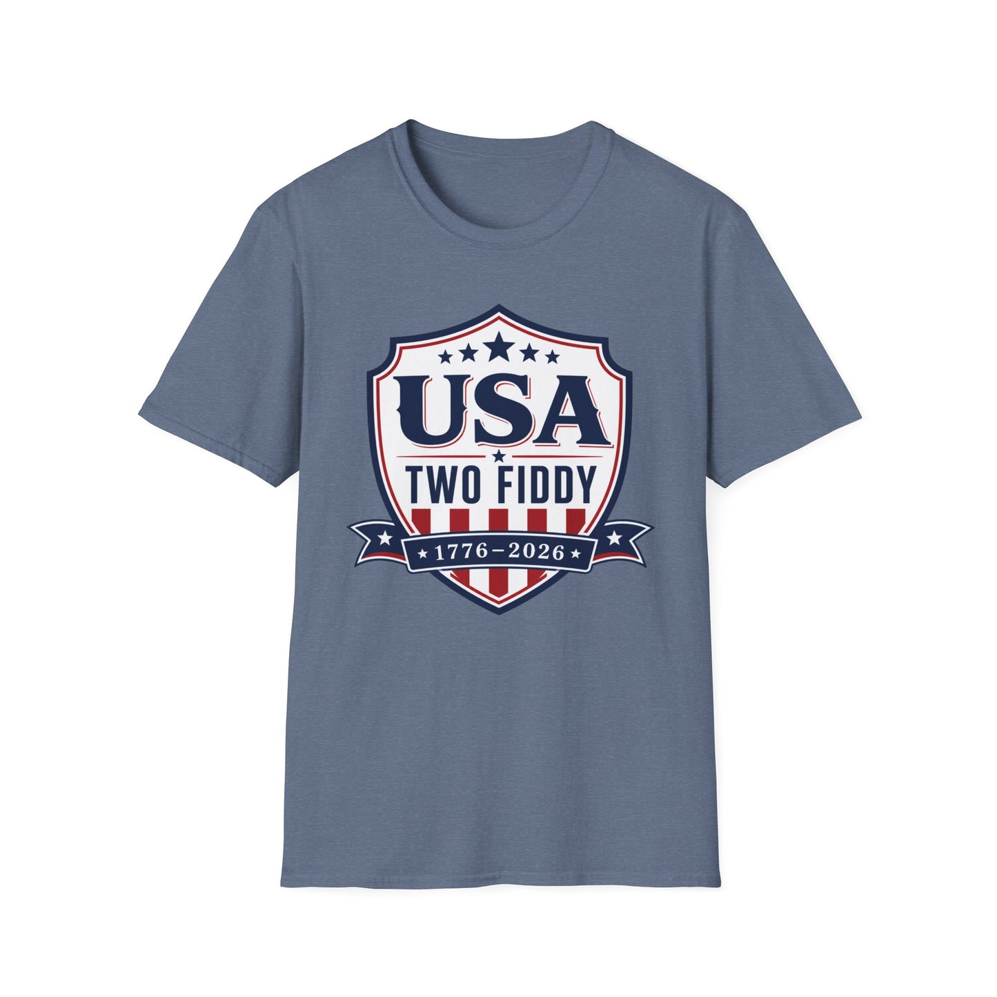 USA Two Fiddy T-Shirt — 1776–2026 Patriotic Shield Tee
