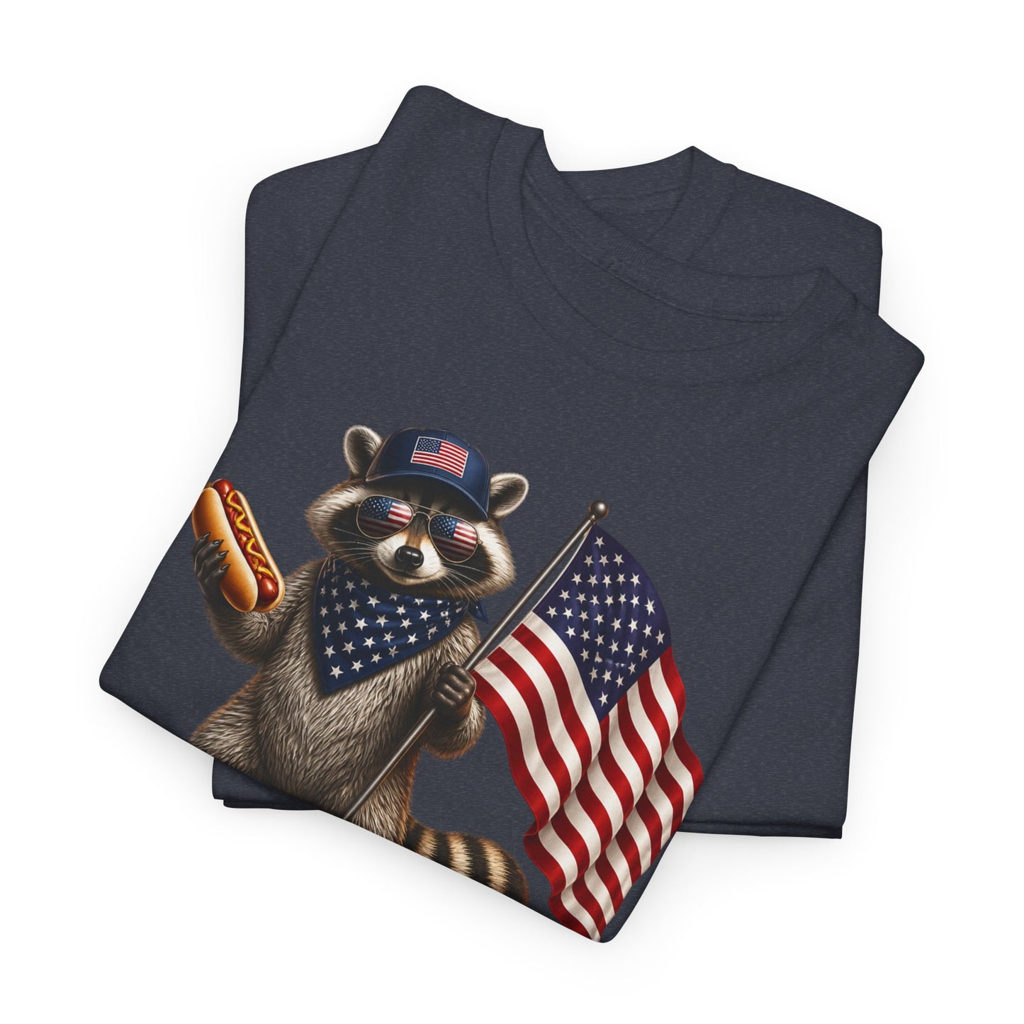 USA Raccoon Flag T-Shirt — "Two Fiddy" Patriotic 1776 Tee
