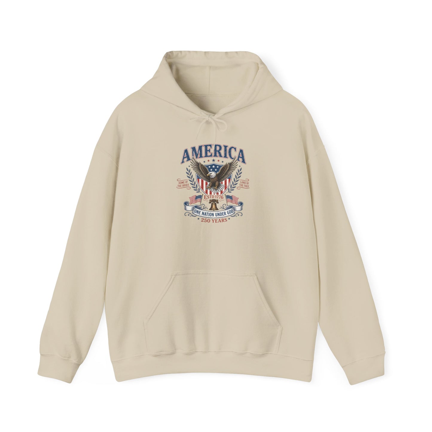 America Eagle Hoodie - Patriotic USA Flag Graphic Pullover