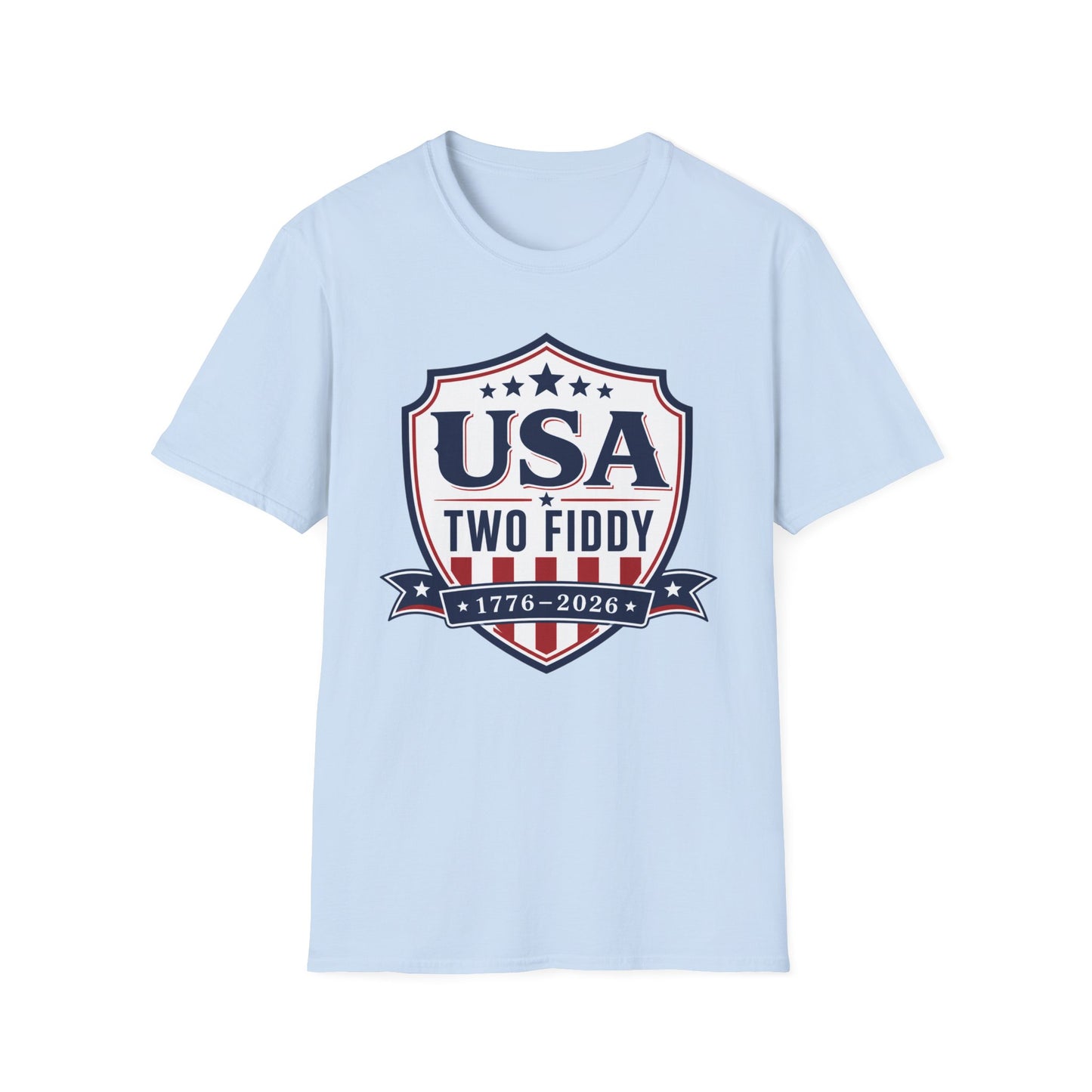 USA Two Fiddy T-Shirt — 1776–2026 Patriotic Shield Tee