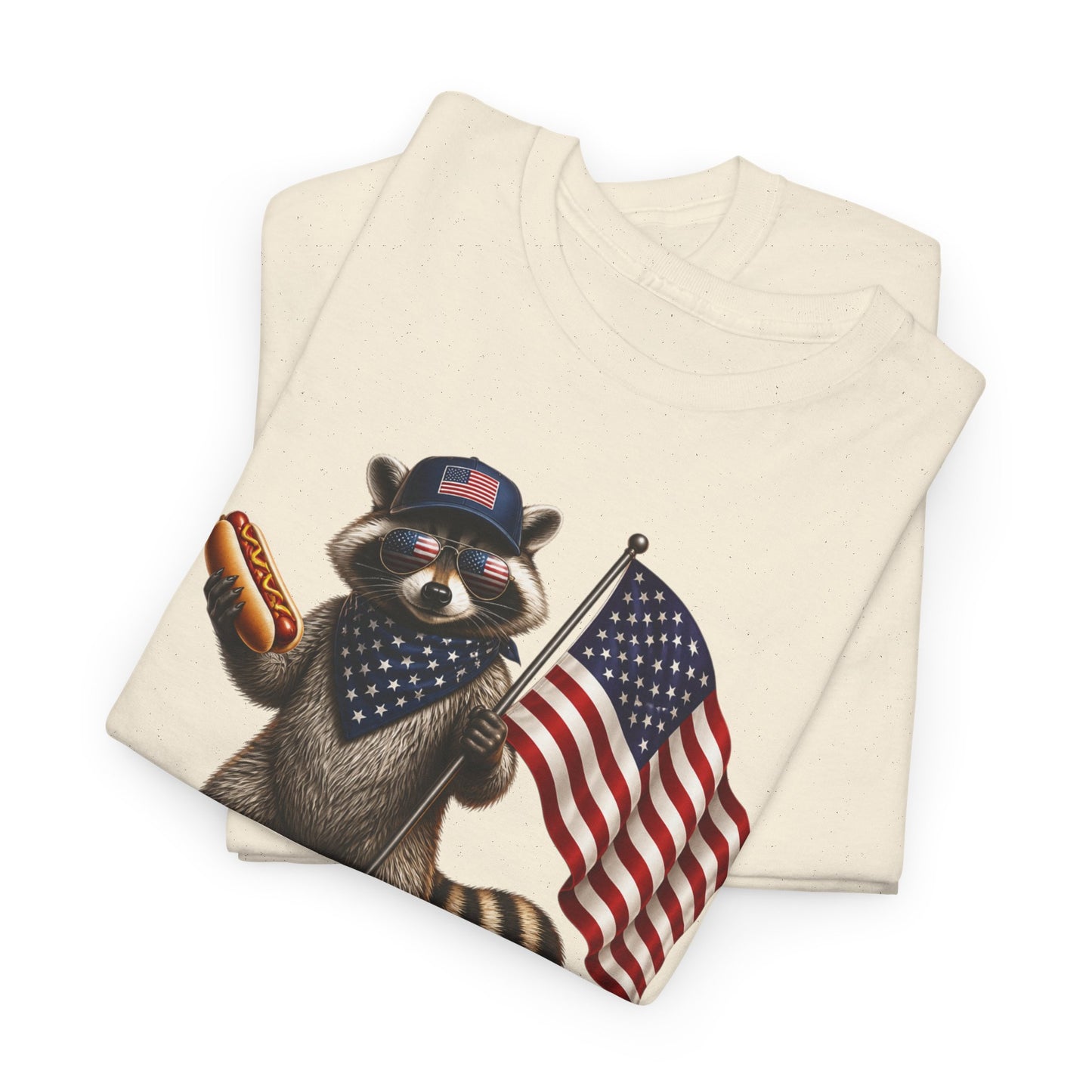 USA Raccoon Flag T-Shirt — "Two Fiddy" Patriotic 1776 Tee