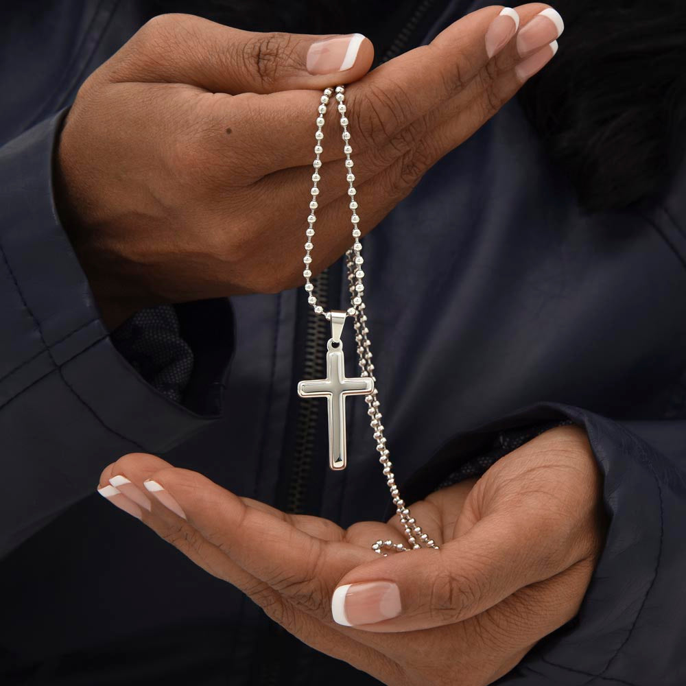 Gift To Our Lovely Daughter From Mom & Dad “Never Forget How far You've Come” Cross Necklace