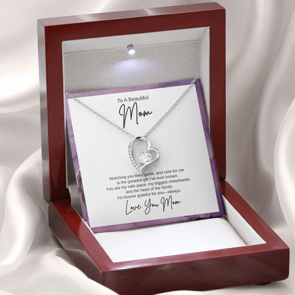 Gift For Mom "The Heart of The Family" Forever Love Necklace