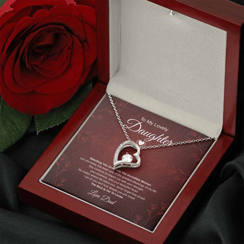 Gift To My Lovely Daughter From Dad “One Of The Greatest Blessings Of My Life” Forever Love Necklace