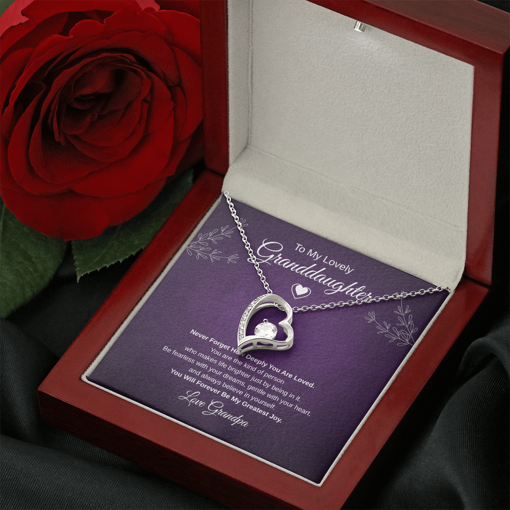 Gift To My Lovely Granddaughter From Grandpa “You Will Forever Be My Greatest Joy” Forever Love Necklace