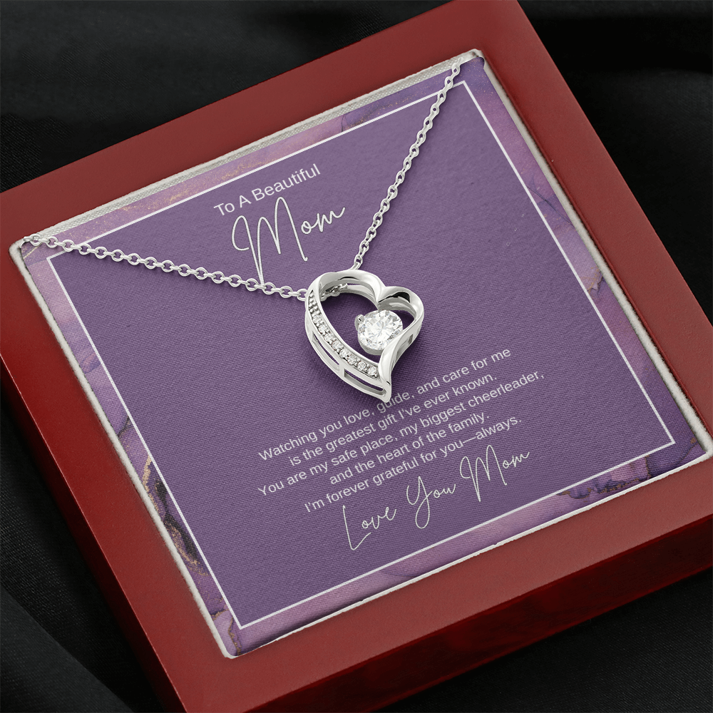 Gift For Mom "The Heart of The Family" Forever Love Necklace