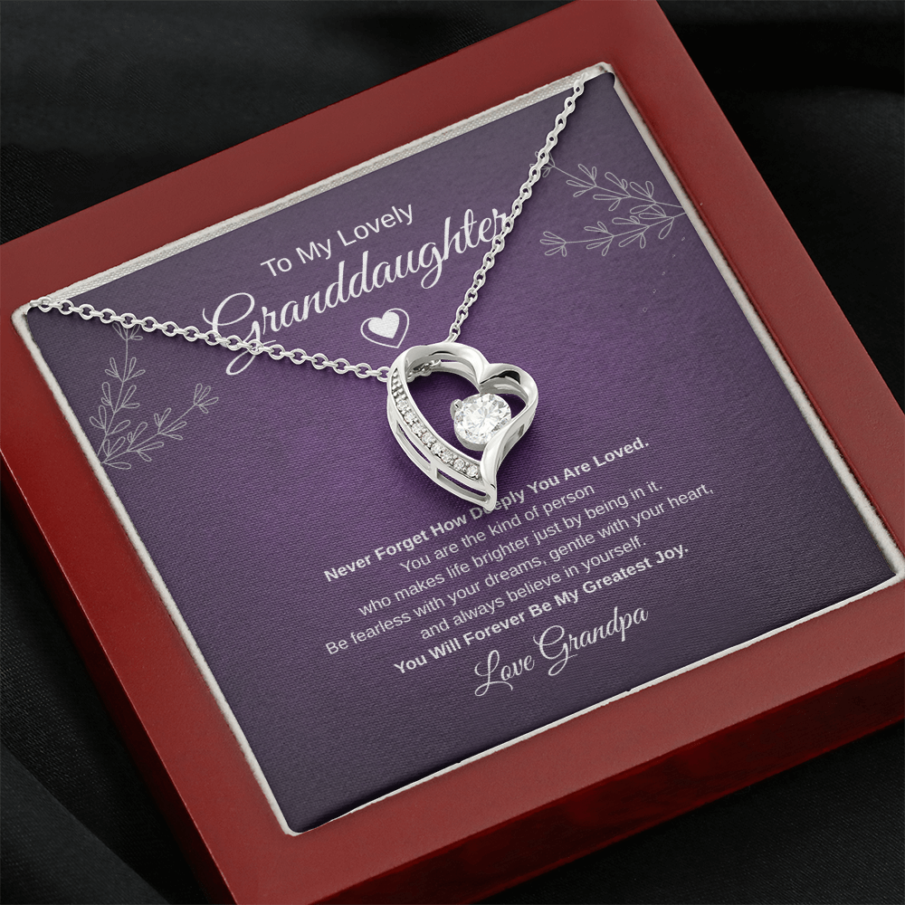 Gift To My Lovely Granddaughter From Grandpa “You Will Forever Be My Greatest Joy” Forever Love Necklace