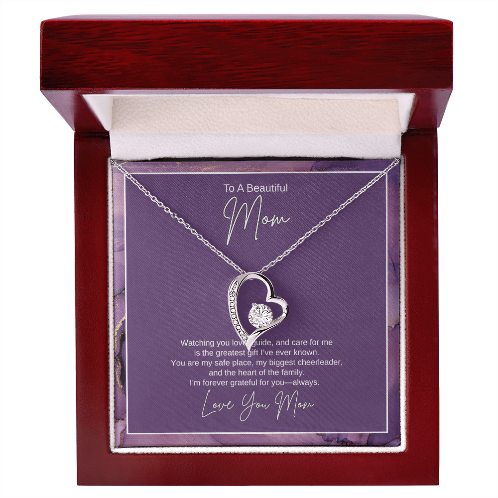 Gift For Mom "The Heart of The Family" Forever Love Necklace