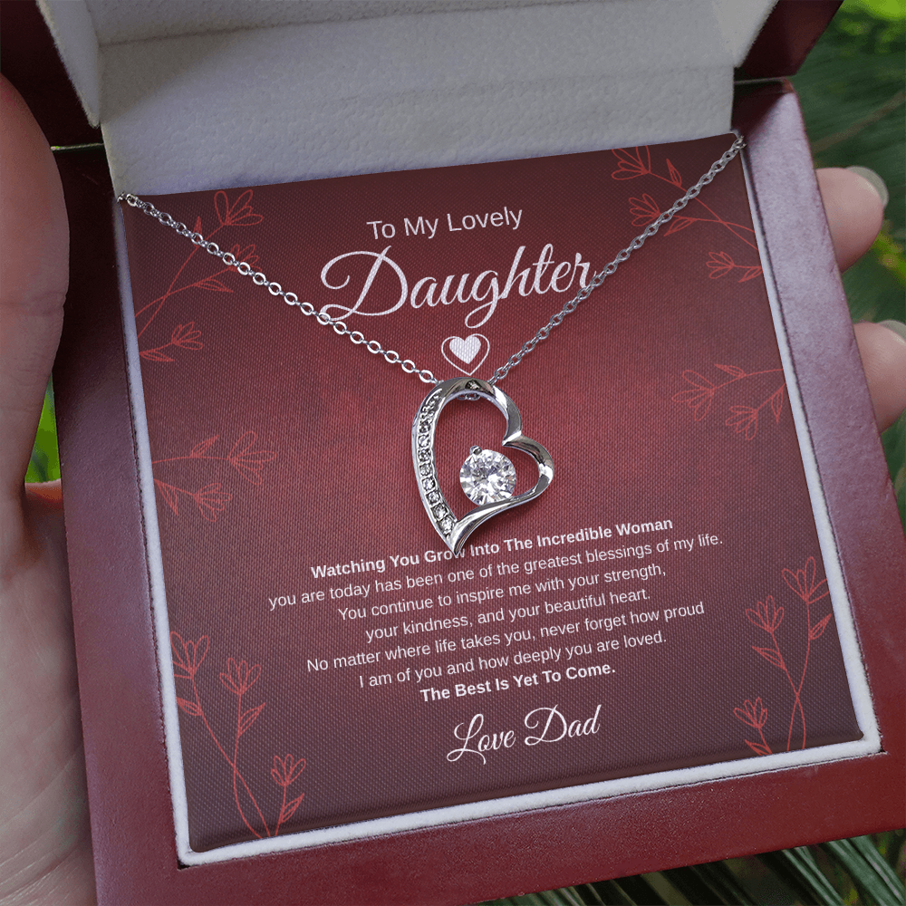 Gift To My Lovely Daughter From Dad “One Of The Greatest Blessings Of My Life” Forever Love Necklace
