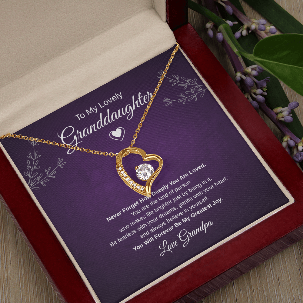 Gift To My Lovely Granddaughter From Grandpa “You Will Forever Be My Greatest Joy” Forever Love Necklace