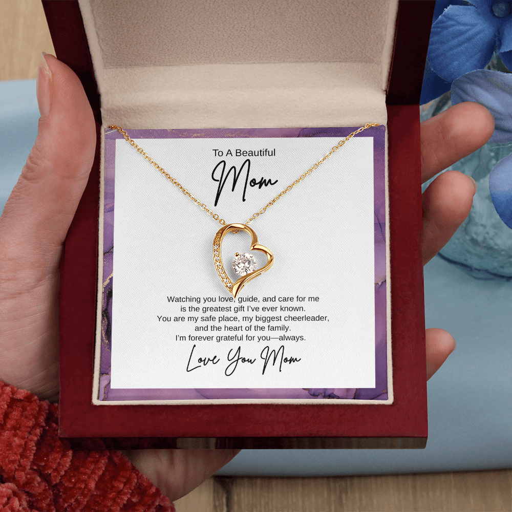 Gift For Mom "The Heart of The Family" Forever Love Necklace