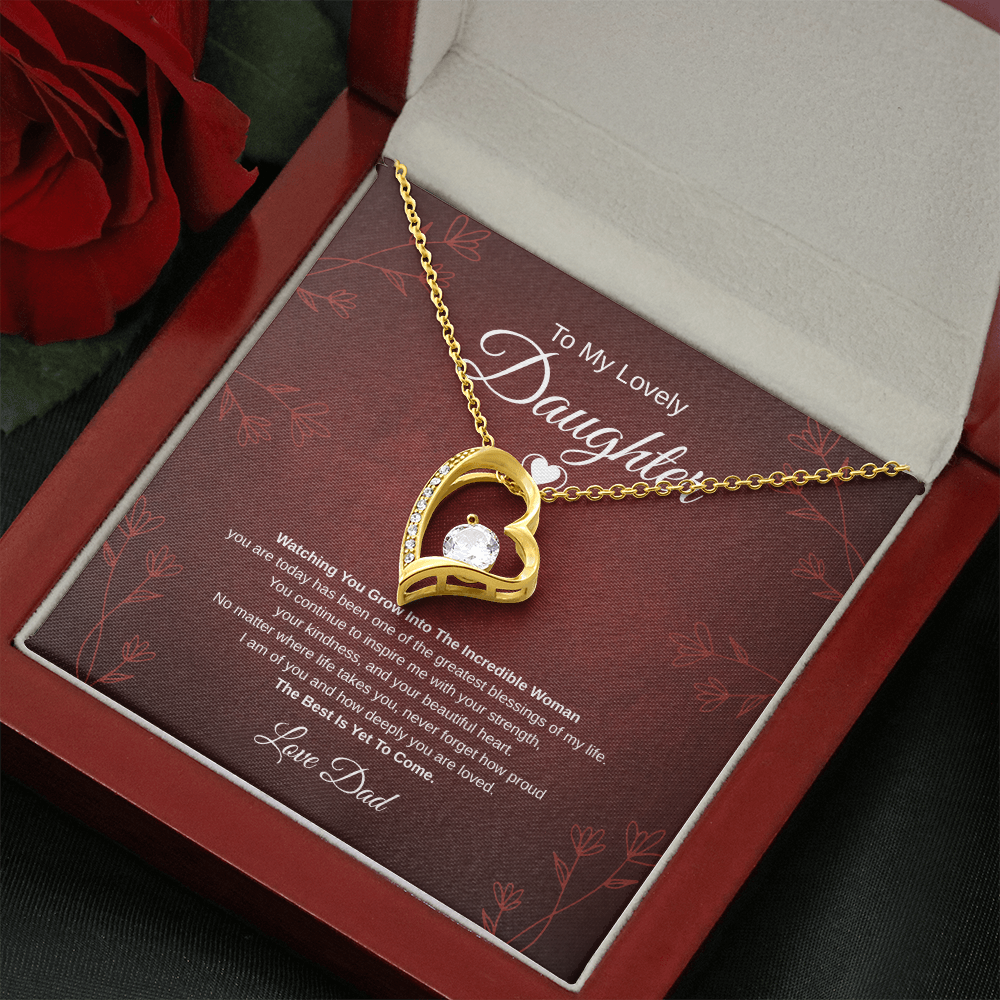 Gift To My Lovely Daughter From Dad “One Of The Greatest Blessings Of My Life” Forever Love Necklace
