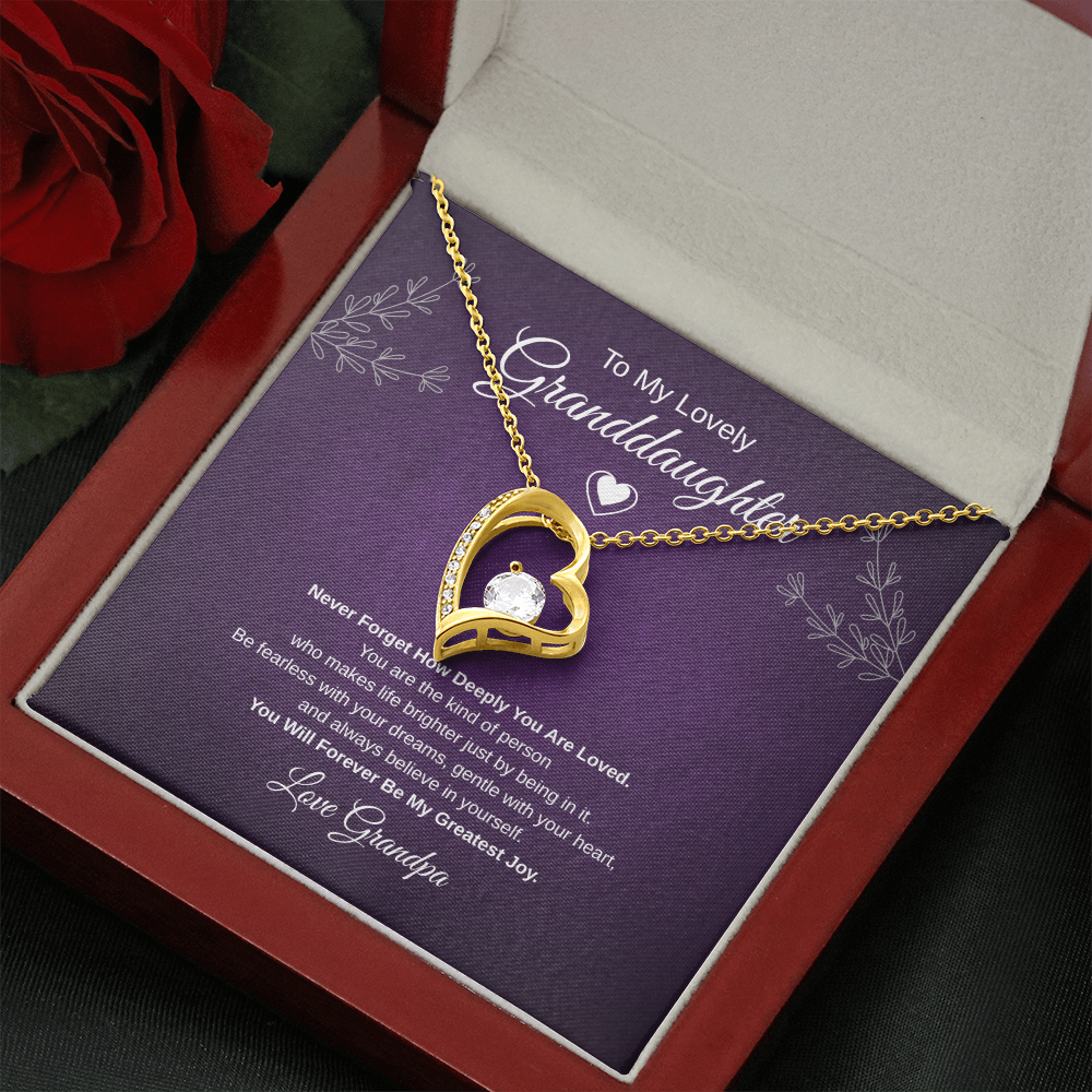 Gift To My Lovely Granddaughter From Grandpa “You Will Forever Be My Greatest Joy” Forever Love Necklace