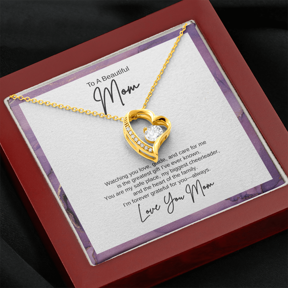 Gift For Mom "The Heart of The Family" Forever Love Necklace