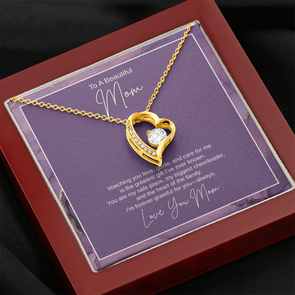Gift For Mom "The Heart of The Family" Forever Love Necklace