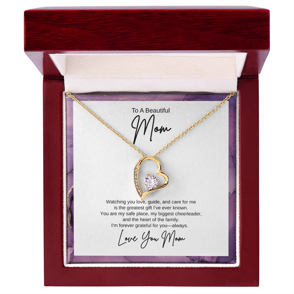 Gift For Mom "The Heart of The Family" Forever Love Necklace