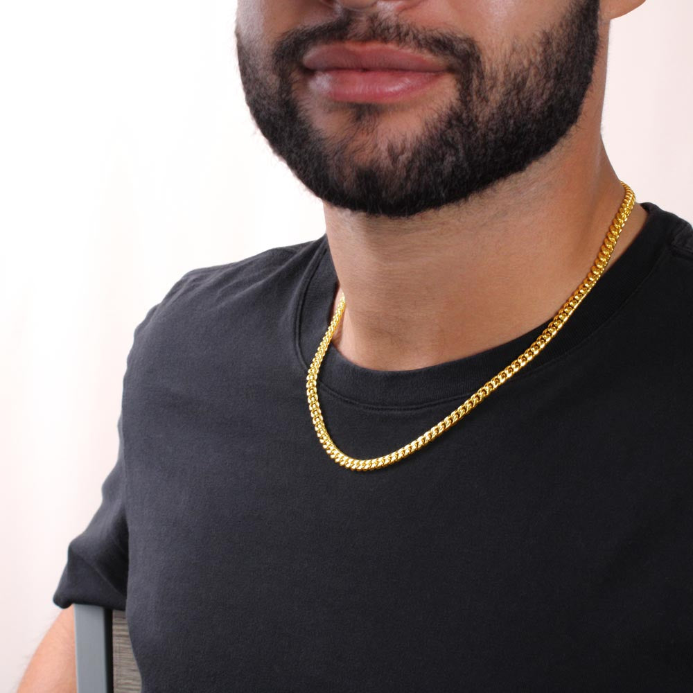 Gift To My Grandson From Grandpa “Your Future Is Bright, Keep Shining”  Link Chain Necklace