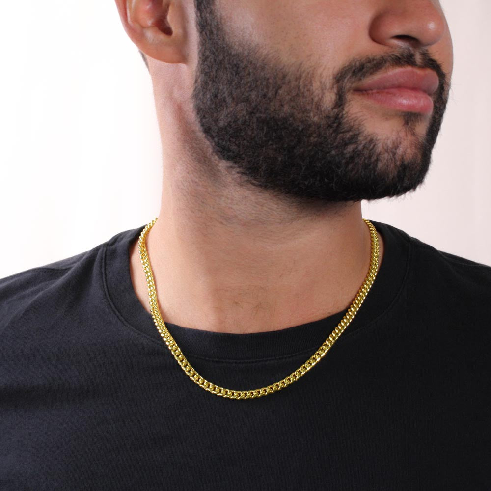 Gift To My Amazing Dad From Son “You Taught Me What Strength Looks Like” Link Chain Necklace