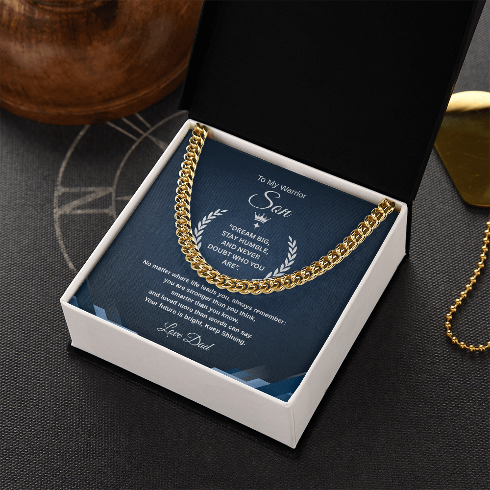 Gift To My Son From Dad “Your Future Is Bright, Keep Shining” Link Chain Necklace
