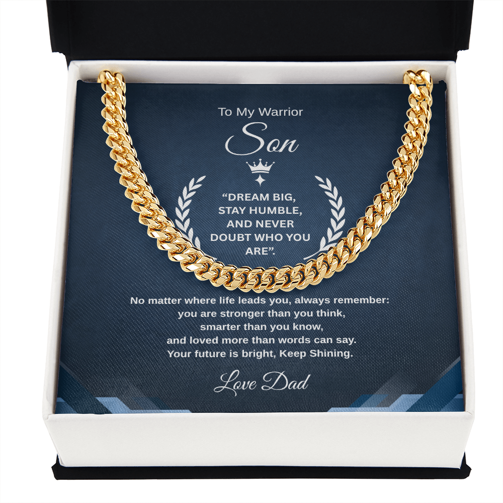 Gift To My Son From Dad “Your Future Is Bright, Keep Shining” Link Chain Necklace